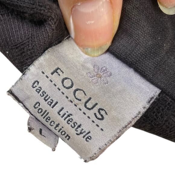 Focus Casual Brown Textured Tie Dye Patch Applique Lagenlook Jacket SZ L - Picture 7 of 10